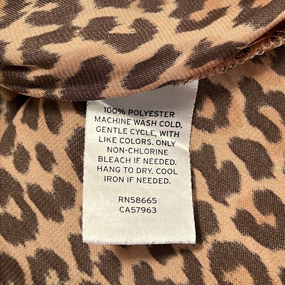 Something Navy Leopard Print Satin Pajama Set XXS - Picture 9 of 9